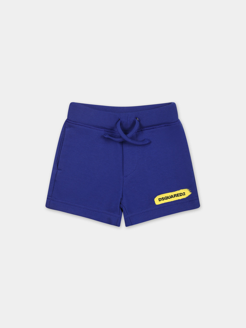 Light blue shorts for baby boy with logo